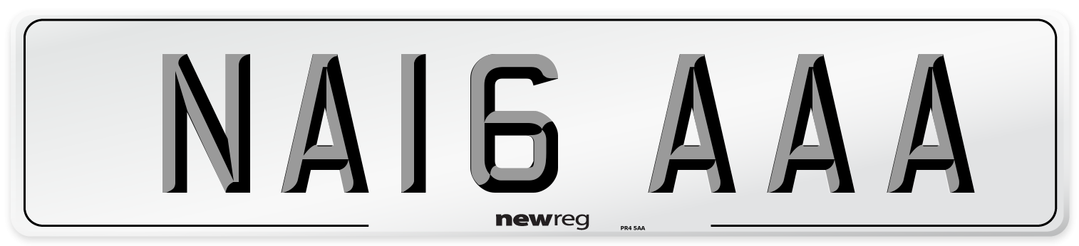NA16 AAA Number Plate from New Reg